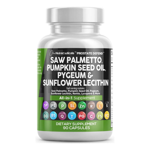 Suplemento Prostático Saw Palmetto Semilla Calabaza Pygeum Lecitina 90 Caps