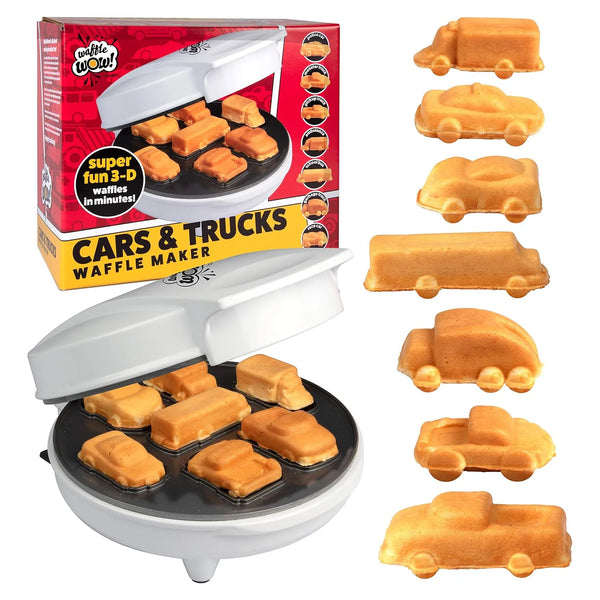 Maquina Waffles Autos Camiones 7 Formas Divertidas Desayuno Antiadherente