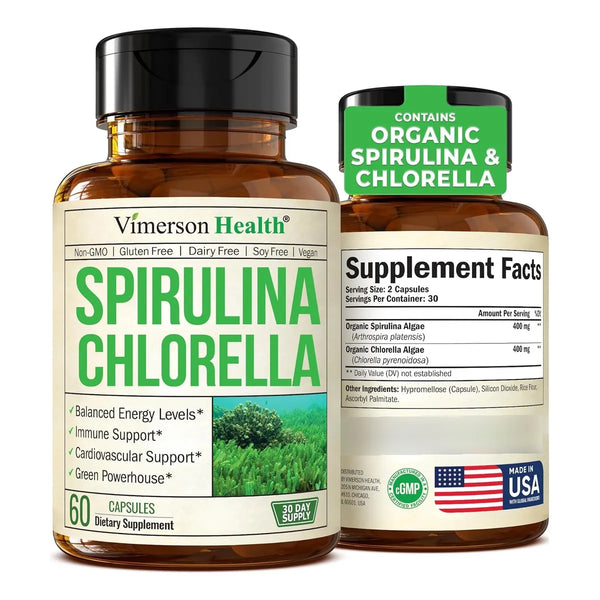 Cápsulas Orgánicas Espirulina Clorella Apoyo Inmunológico An - Imagen 1