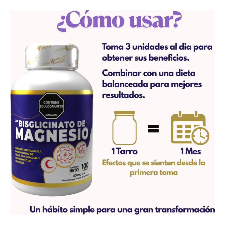 Bisglicinato Magnesio Quelado Capsula Suplemento Natural Sin Sabor - Imagen 3