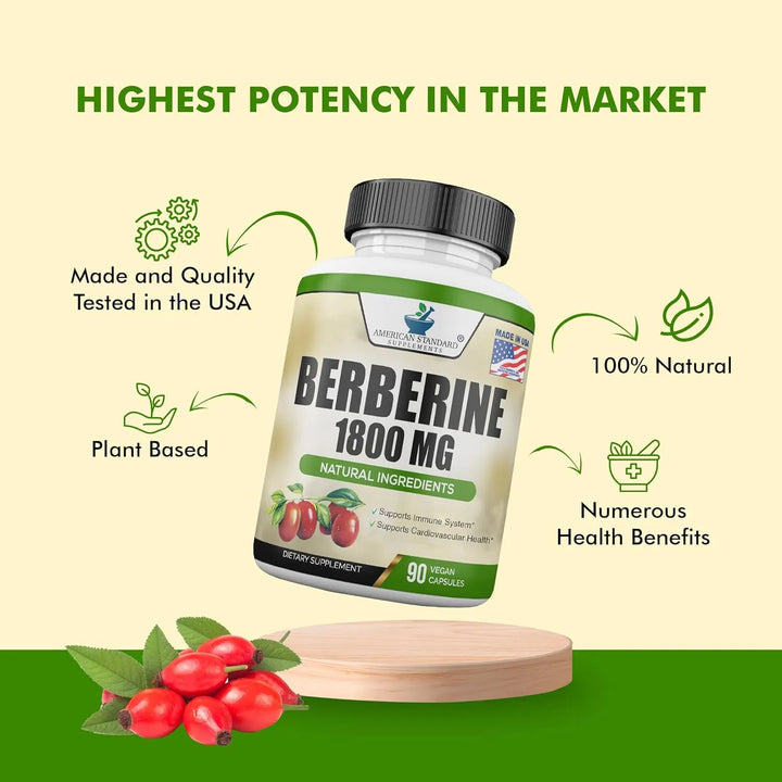 Berberina 1800mg Pastillas Salud Cardiovascular Y Apoyo Inmu - Imagen 3