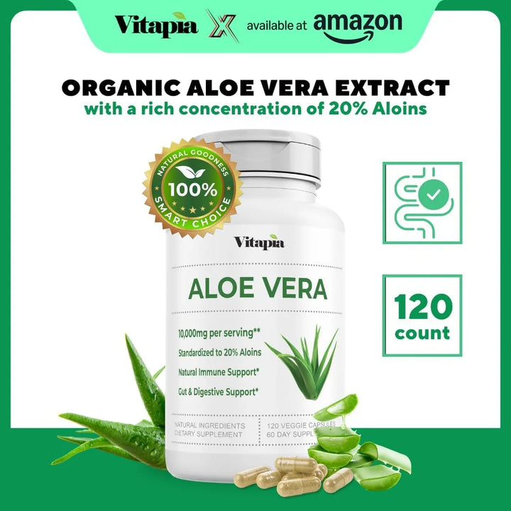 Cápsulas Orgánicas De Aloe Vera 20% Concentrado Puro Digesti - Imagen 2