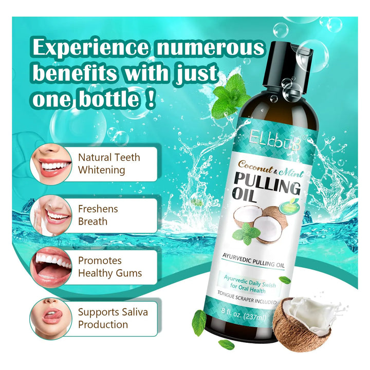 Aceite De Coco Enjuague Bucal Ayurvédico Con Raspador De Len - Imagen 2