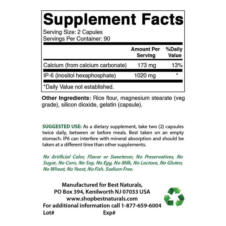Ip6 510 Mg 180 Cápsulas Antioxidante Natural Para Apoyo Inmu - Imagen 2