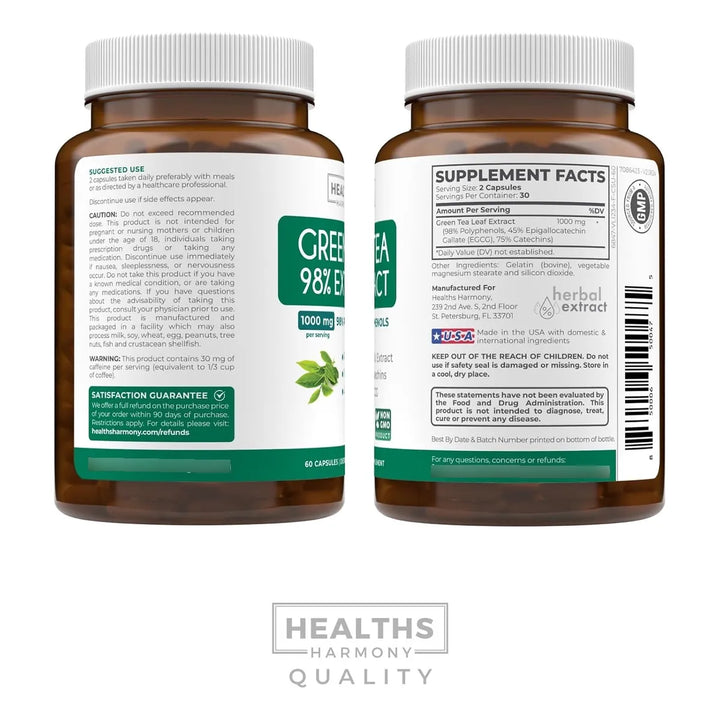 Cápsulas Extracto Té Verde Al 98% Egcg Para Aumentar Metabol - Imagen 8