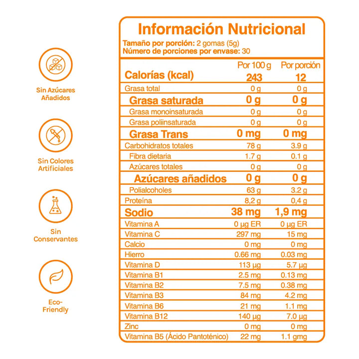 Gomas Gooms Dynamic - Energia Frutas Tropicales - Imagen 5