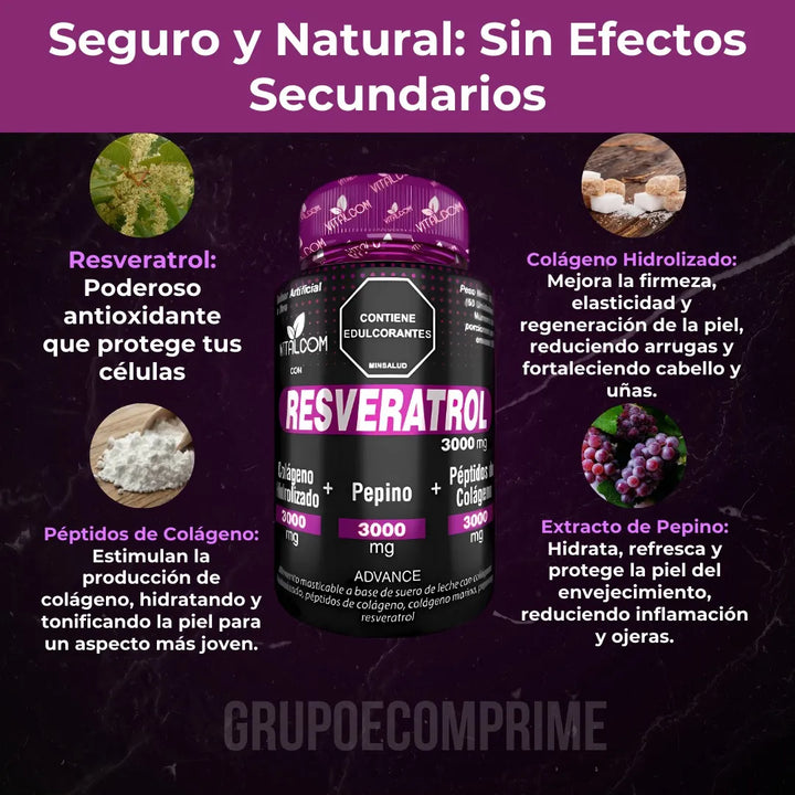 Peptidos Colageno Resveratrol Natural - Imagen 3