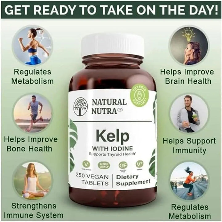 Kelp Natural 225 Mcg Apoyo Tiroideo Regula Metabolismo 250 T - Imagen 3