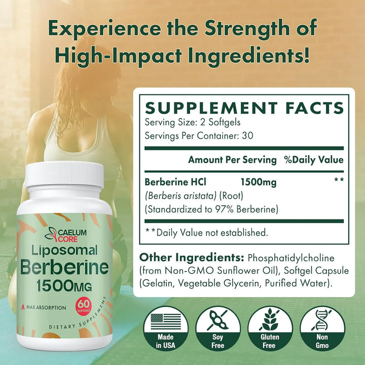 Berberina Liposomal 1500mg Activa Ampk Glp-1 Alta Biodisponi - Imagen 7