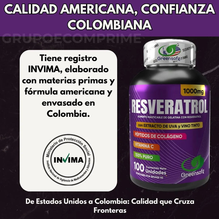 Antioxidantes Resveratrol Puro Natural - Imagen 2