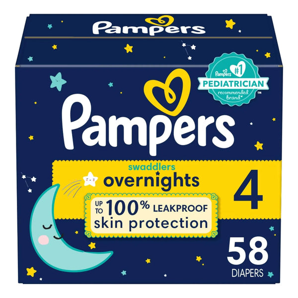 Pañales Pampers Swaddlers Overnights Talla 4 58 Unidades Protección Nocturna Absorbente