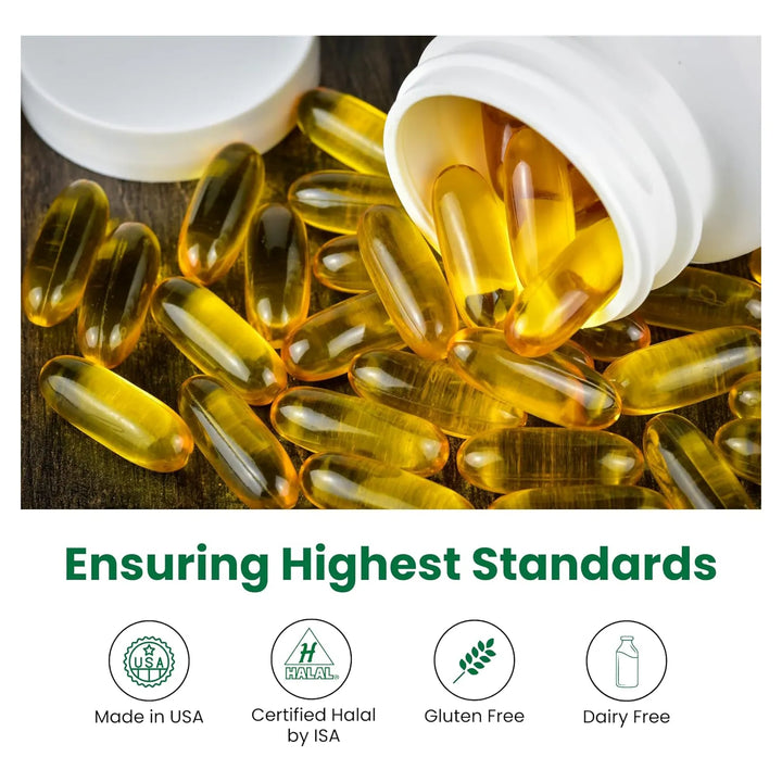 Aceite De Pescado Halal 1200 Mg Omega 3 Epa Dha Premium Apoy - Imagen 4