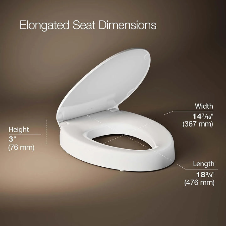 Asiento Inodoro Alargado Kohler Hyten Silencioso Blanco - Imagen 3