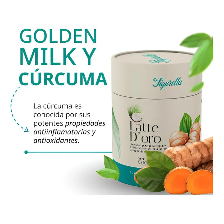 Leche Dorada Antiinflamatoria Cúrcuma Jengibre 300g Curcuma, Jengibre, Pimienta Y Crema De Coco - Imagen 6