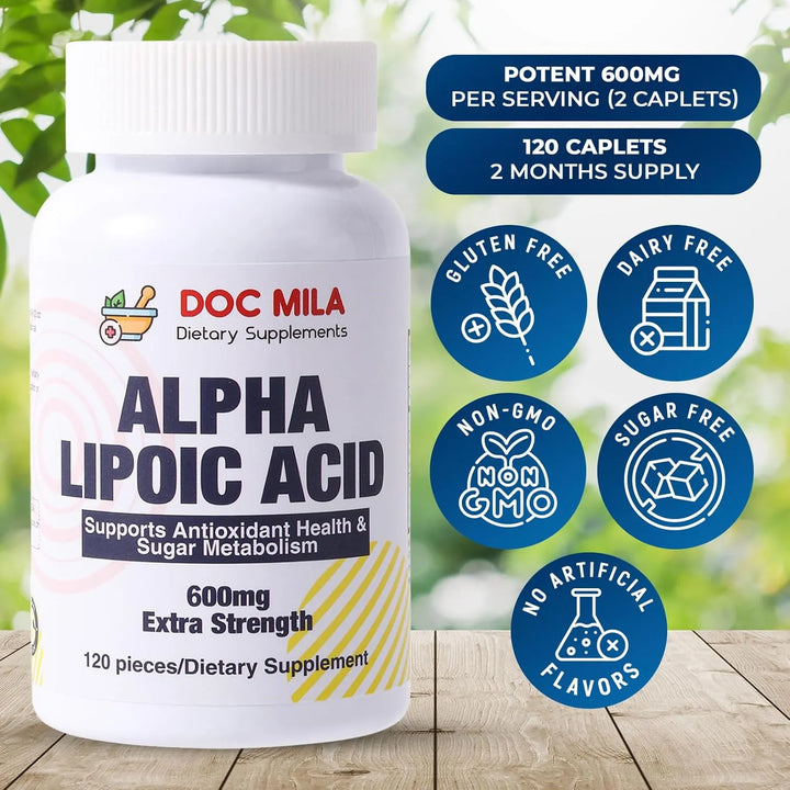 Ácido Alfa Lipoico Extra Fuerte 800 Mg 120 Cápsulas Para Adu - Imagen 4