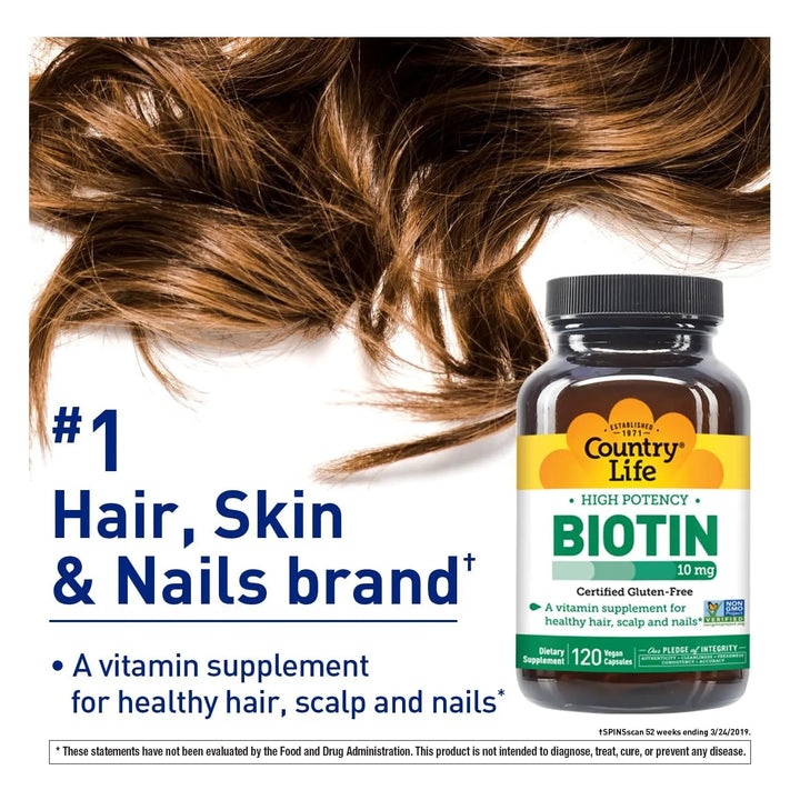 Biotina Alta Potencia 10 Mg 120 Cápsulas Vegetarianas 100% P - Imagen 5