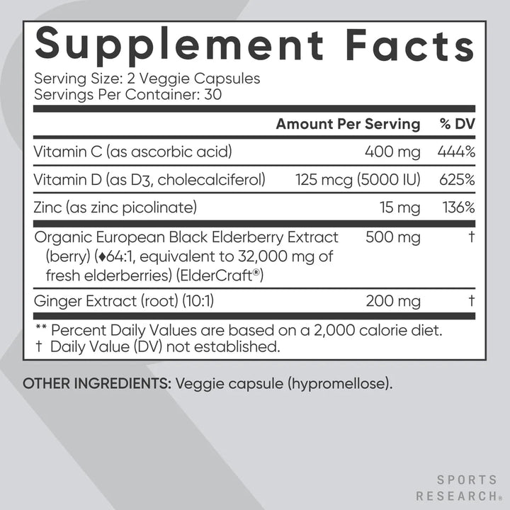 Cápsulas De Saúco Con Vitamina D3 Zinc Jengibre Y Vitamina C - Imagen 6
