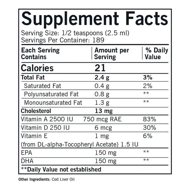 Aceite De Hígado De Bacalao Líquido Sabor Neutro 473 Ml - Imagen 2