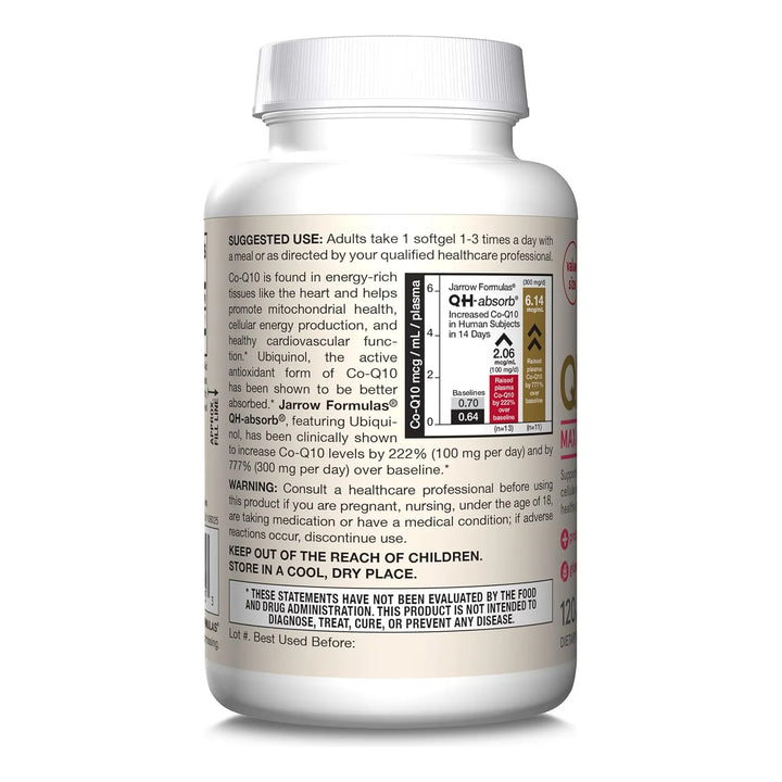 Qh-absorb 200 Mg Maxima Absorcion Jarrow Formulas 120 Cap - Imagen 10