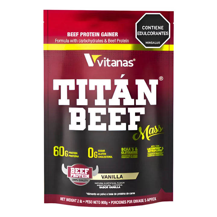 Titan Beef Mass 2lb  Carnivor Mass Invima Vainilla - Imagen 1