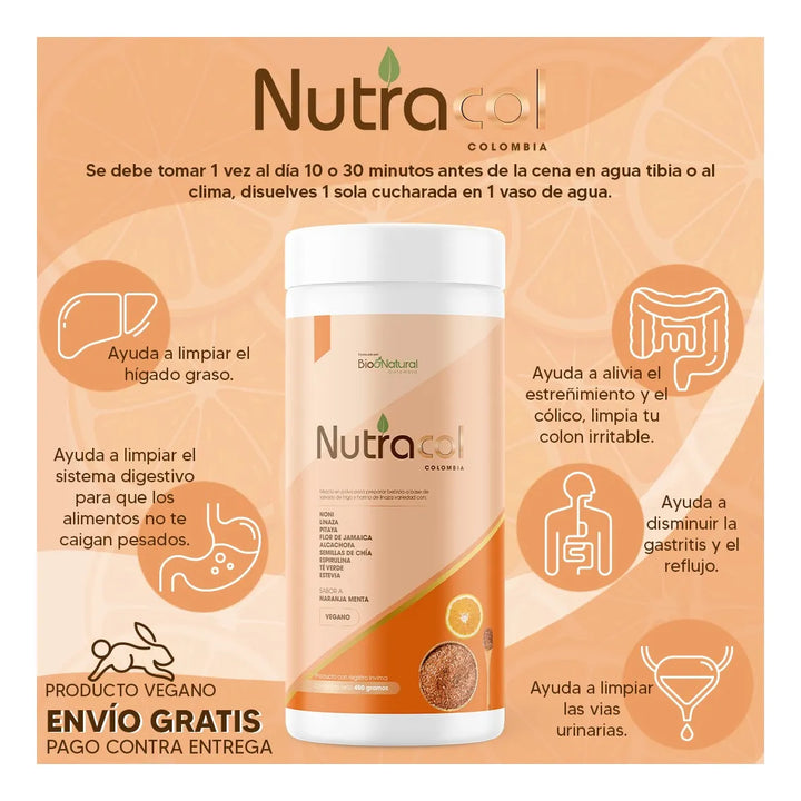 Nutracol Fibra Colon Inflamado  Naranja Menta - Imagen 3