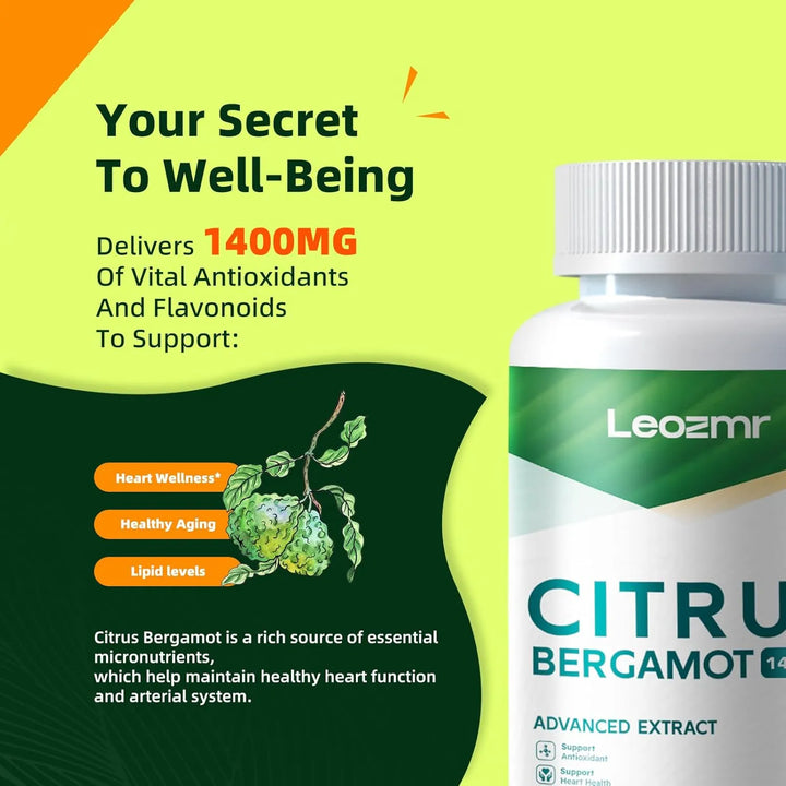 Bergamota Cítrica Orgánica 1400 Mg 120 Cápsulas Aceite Esenc - Imagen 2
