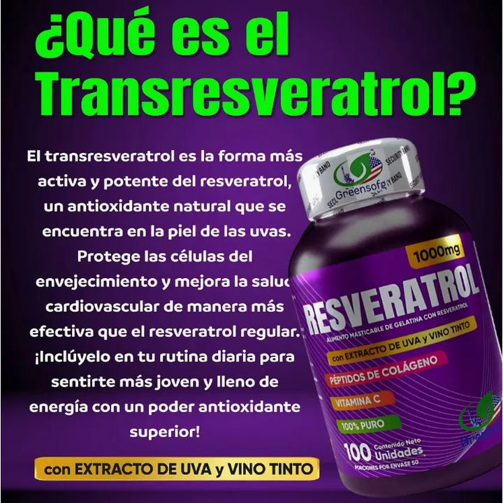 Resveratrol + Peptidos De Colageno Original Americano Sin Sabor - Imagen 5