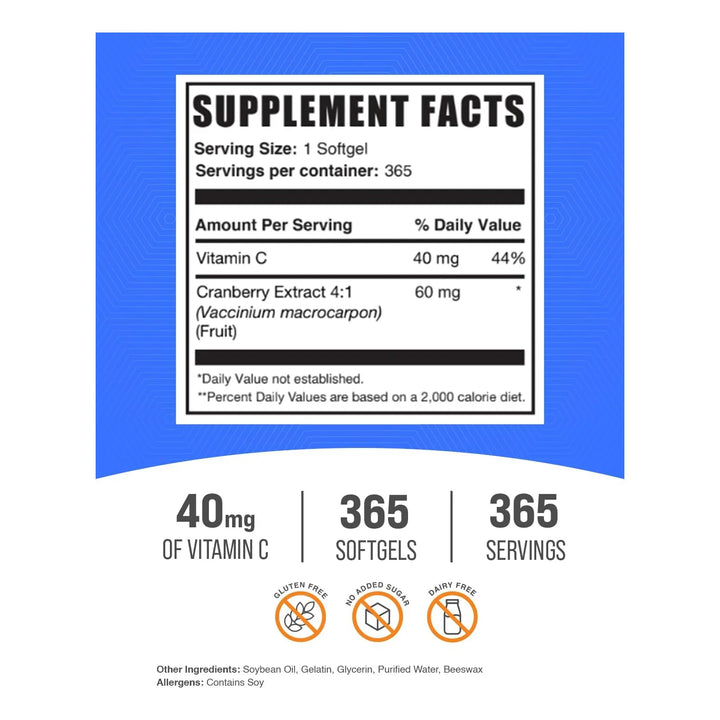 Cápsulas Blandas De Arándano Y Vitamina C 40 Mg 365 Unidades - Imagen 2