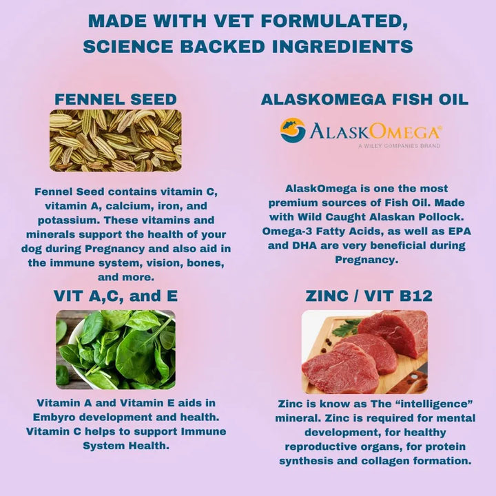 Vitaminas Prenatales Premium Para Perros Embarazo Lactancia - Imagen 5