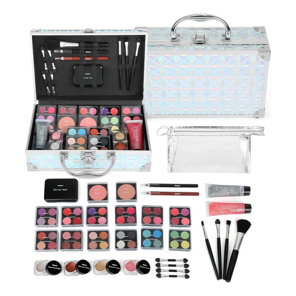 Estuche De Maquillaje Completo Con Brochas Y Lápices Labiales Kit Profesional