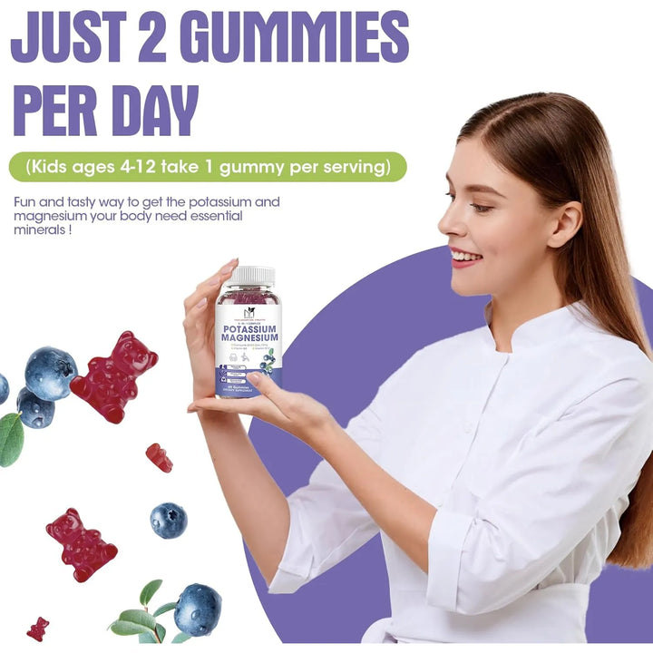 Gomitas De Potasio Y Magnesio Sin Azúcar Para Calambres Musc - Imagen 3