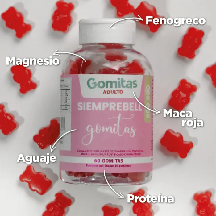 Gomitas Bbl Aumento Gluteos X60 Frutilla - Imagen 2