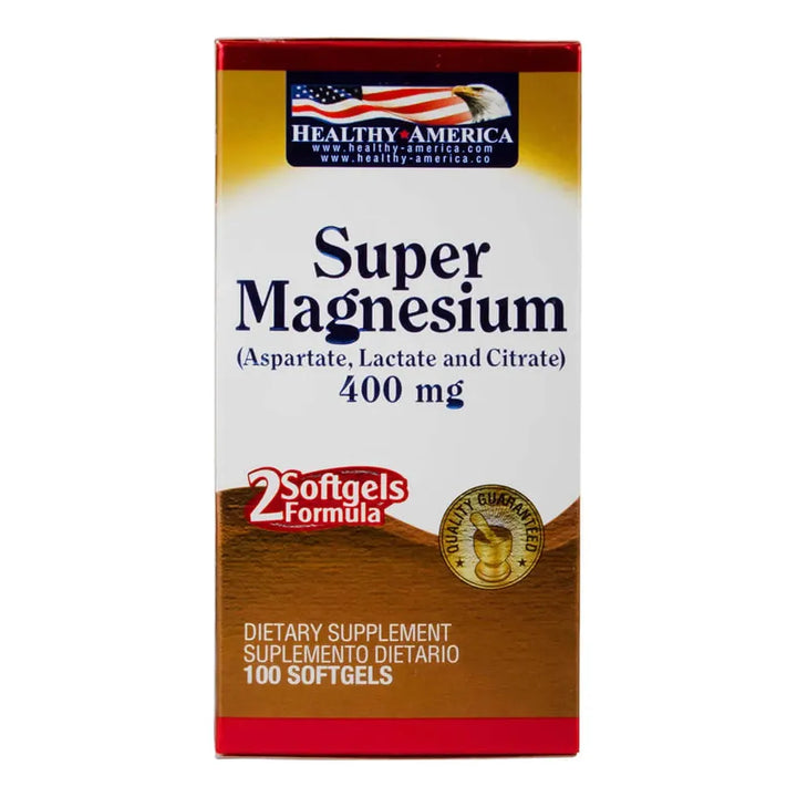 Suplemento Healthy America Suplementos Super Magnesium 400 Mg X  100 Capsulas Sin Sabor - Imagen 2
