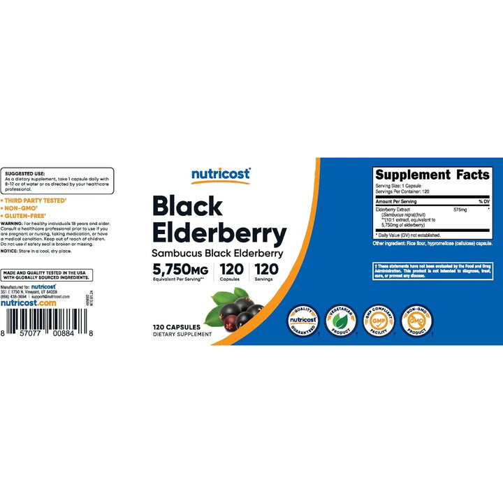 Cápsulas De Baya De Saúco Negro 575 Mg 120 Unidades - Imagen 6