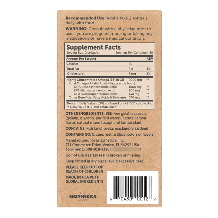 Aceite De Pescado Omega 3 Alta Potencia 60 Cápsulas Blandas - Imagen 2