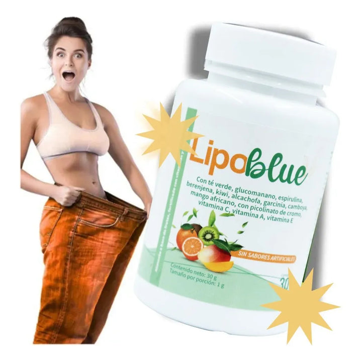 Lipo Blue Adelgazante Quemador Grasa Natural Control Apetito Energético Pierde Tallas Sin Sabor Artificial - Imagen 6