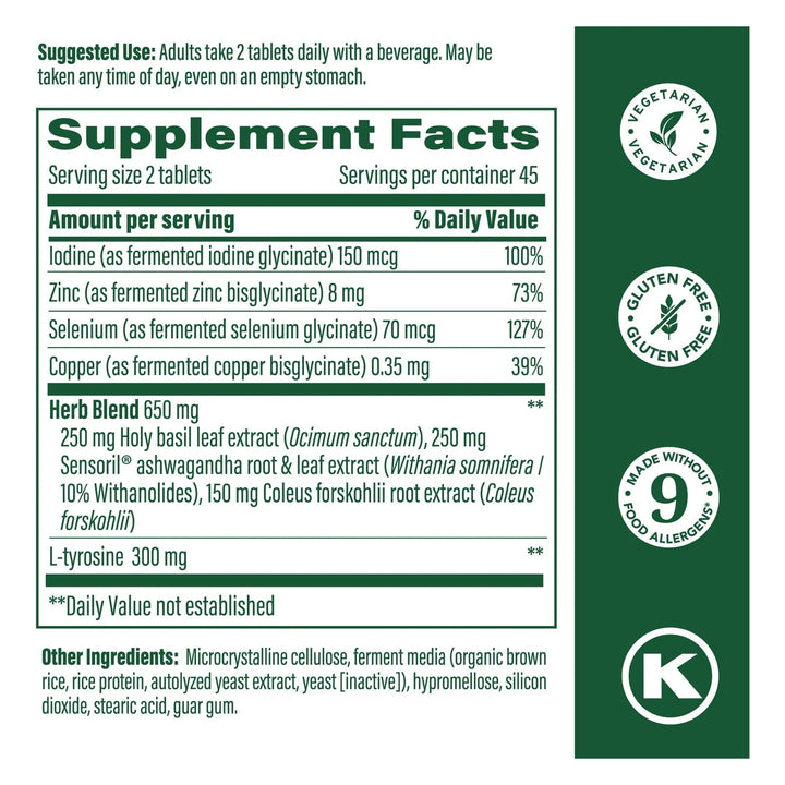 Fuerza Tiroidea Natural Con Ashwagandha Zinc Selenio Cobre Y - Imagen 2
