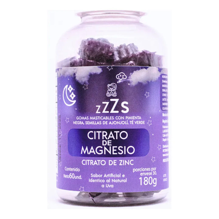 Citrato De Magnesio Gomas Antiestres Relajante Muscular Relaja Gomitas Manzana Verde - Imagen 3