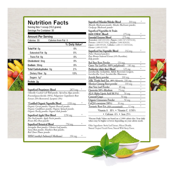 Polvo De Superalimentos Vital First Daily Greens 50 Alimento - Imagen 2