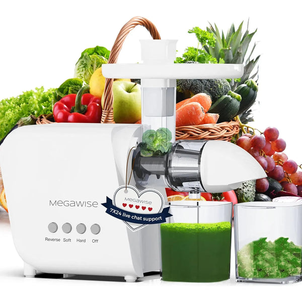 Megawise Exprimidor Prensa Fria 95 Rendimiento 2 Velocidades Facil Limpieza