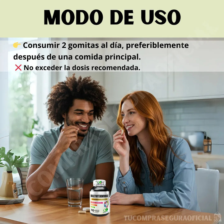 Multivitamínico Vitaminas Y Minerales Con Biotina Vitamina C Natural - Imagen 8
