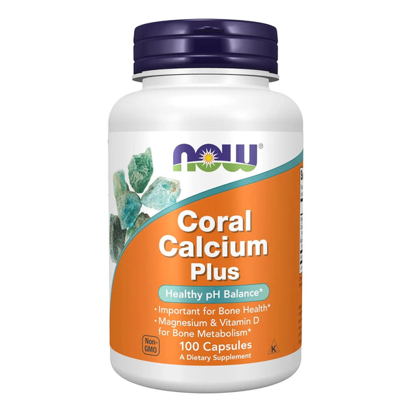 Capsulas De Calcio Coral NOW Salud Osea Y Equilibrio De Ph 100 Vegetales
