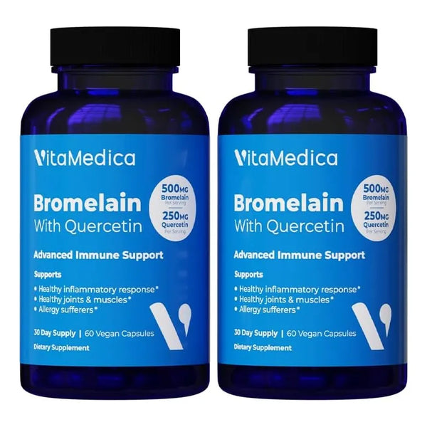 Bromelina 500 Mg Quercetina 250 Mg Inmunidad Soporte Articul - Imagen 1
