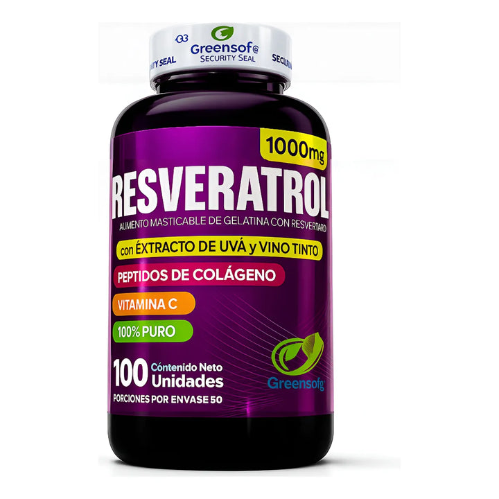 Resveratrol Americano Puro 1600 Con Peptidos De Colageno Original - Imagen 1