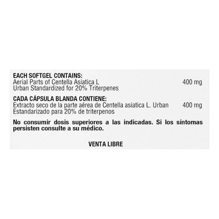 Centella Asiatica Gotu Kola X30 Sin Sabor - Imagen 3