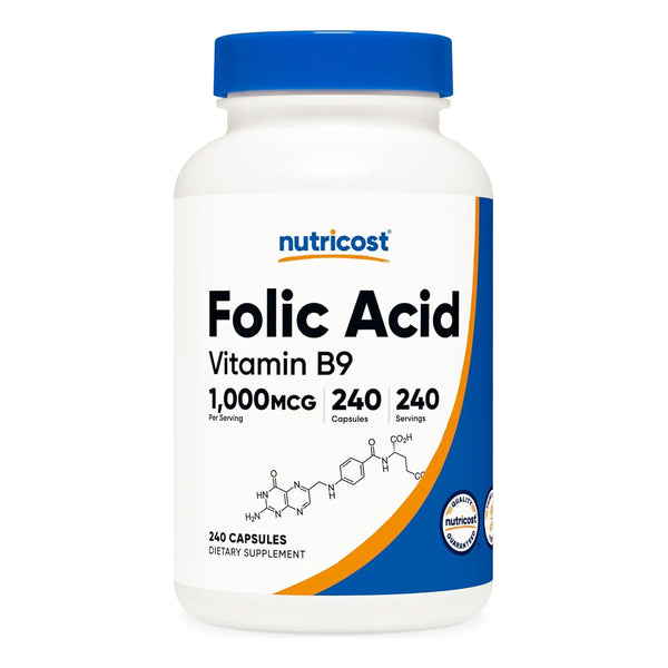 Ácido Fólico 1000 Mcg 240 Cápsulas Botella De 1 Litro - Imagen 1