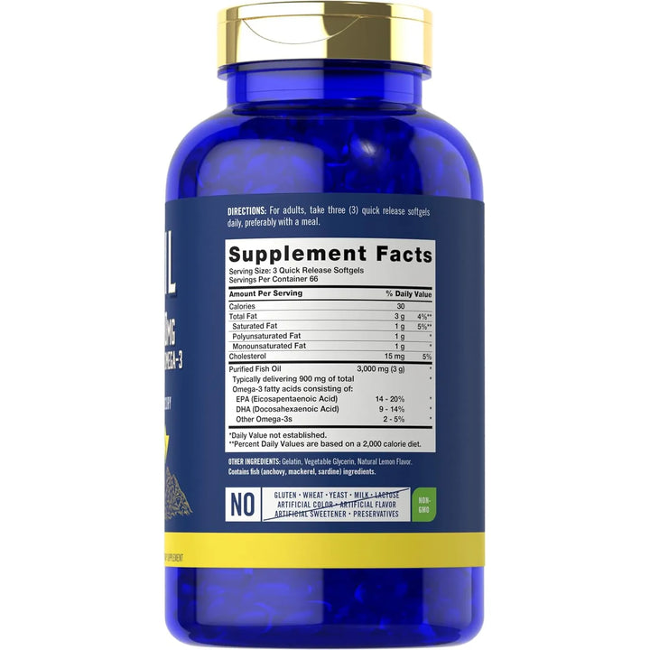 Aceite De Pescado 3000 Mg 900 Mg Omega 3 200 Cápsulas Blanda - Imagen 2