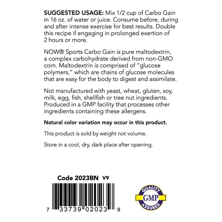 Carbo Gain 100% Complejo De Carbohidratos 1 Kg Energía Rápid - Imagen 3
