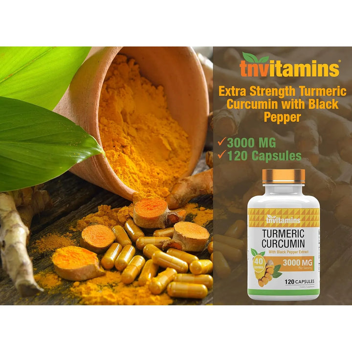 Cápsulas Curcumina Cúrcuma Pimienta Negra 3000 Mg 120 Unidad - Imagen 6