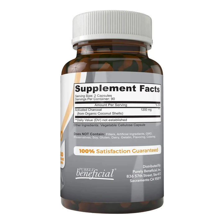 Carbón De Coco Activado 1200 Mg 180 Cápsulas Para Bienestar - Imagen 2